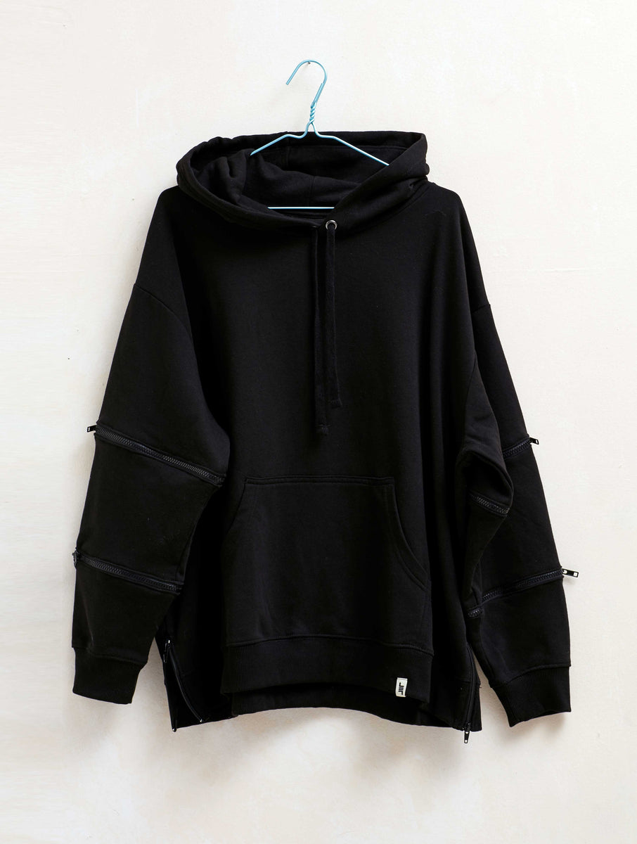 sudadera negra basica mujer