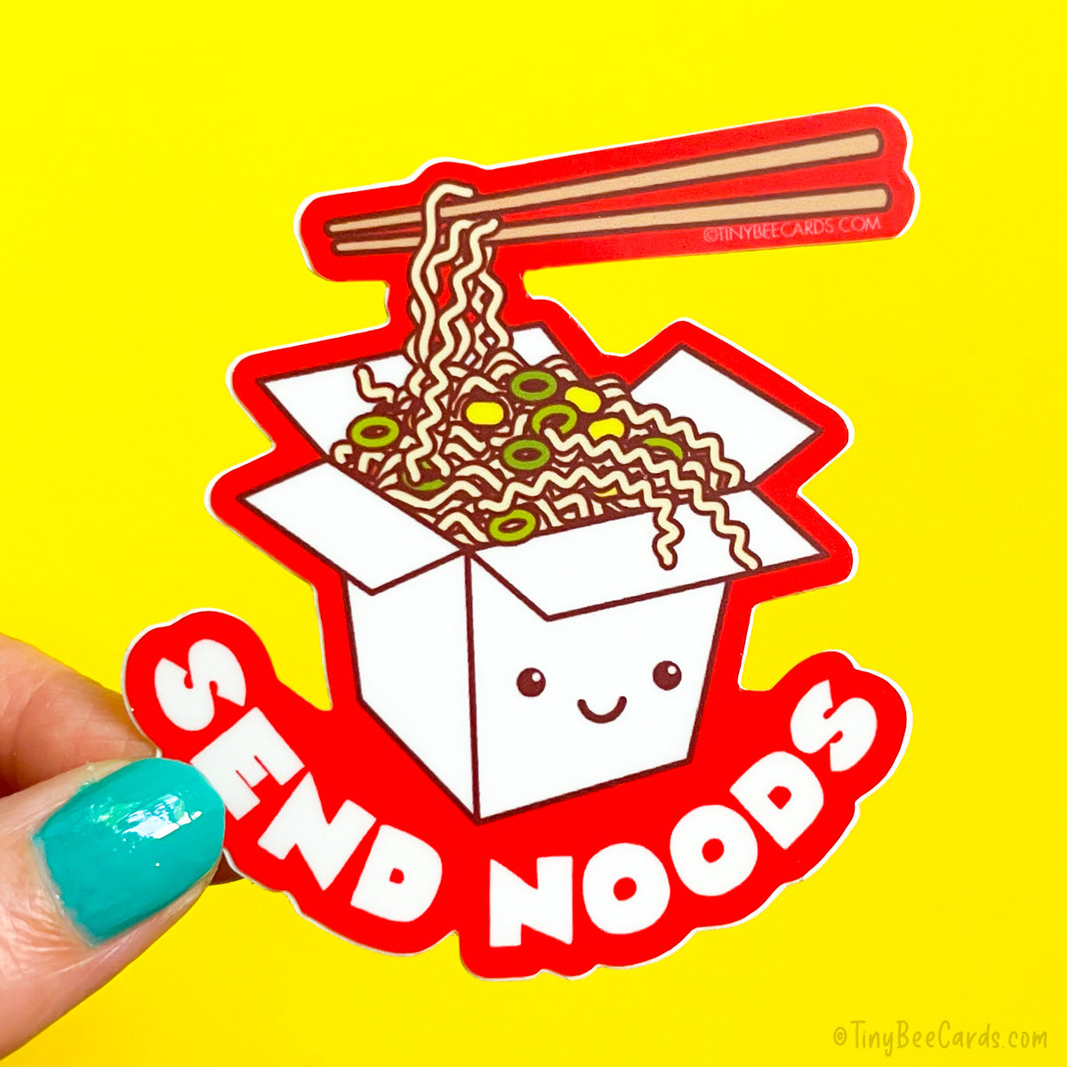 teksten Het beste Kindercentrum Funny Ramen Noodles Cheeky Rude Vinyl Sticker "Send Noods" – TinyBeeCards
