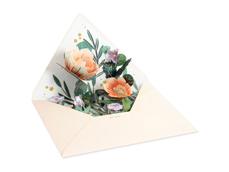 Wildflower Envelope 3D Layered Greeting Card