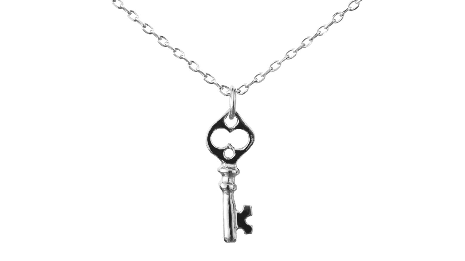 Key Necklace, White Gold