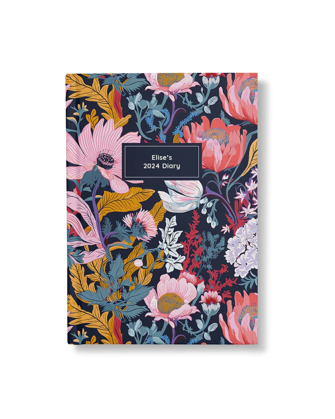Ohh Deer Personalised Diary | A5 Hardback 2024 Planner | To Do Lists, Calendars & Goals | Daily & Monthly Views | Add Your Name | Floral Repeat