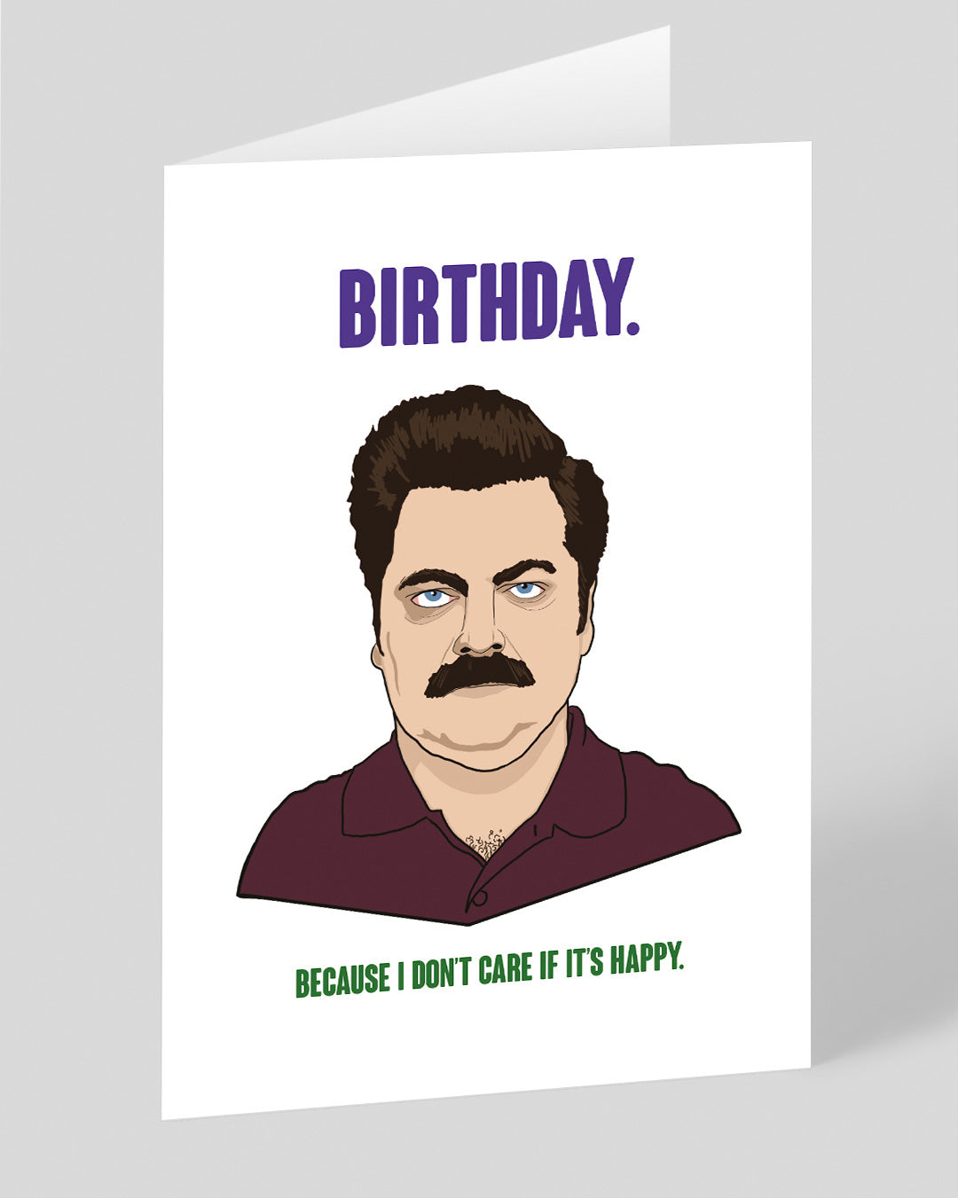 Funny Birthday Card Ron Swanson Birthday Card