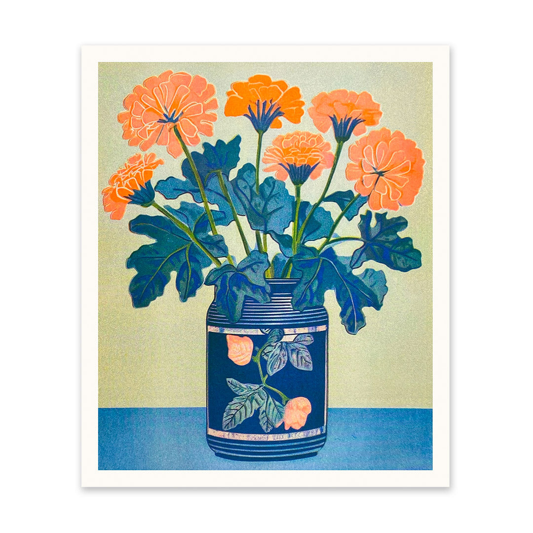 Zinnias Art Print