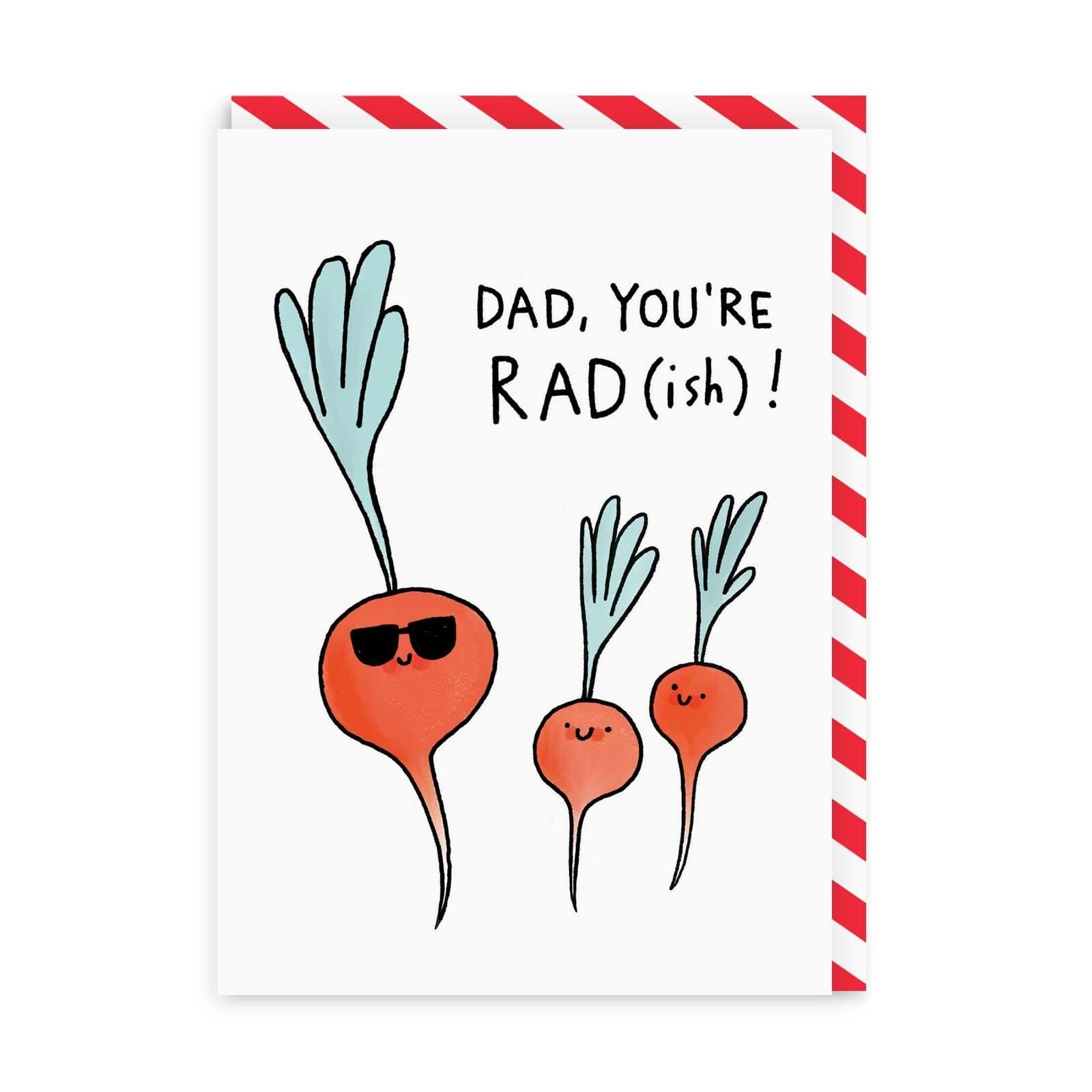 Father’s Day Funny Dad You’re Rad(ish) Square Greeting Card, A6