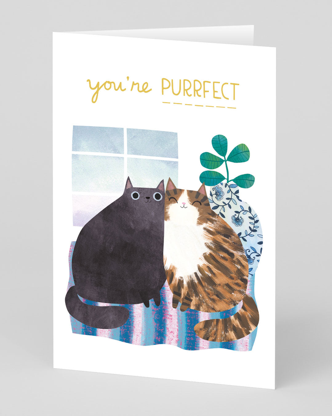 Valentine’s Day | Cute Valentines Card For Cat Lovers | Personalised Anniversary Cats Card | Ohh Deer Unique Valentine’s Card for Him or Her | Artwork by Angela Rozelaar | Made In The UK, Eco-Friendly Materials, Plastic Free Packaging