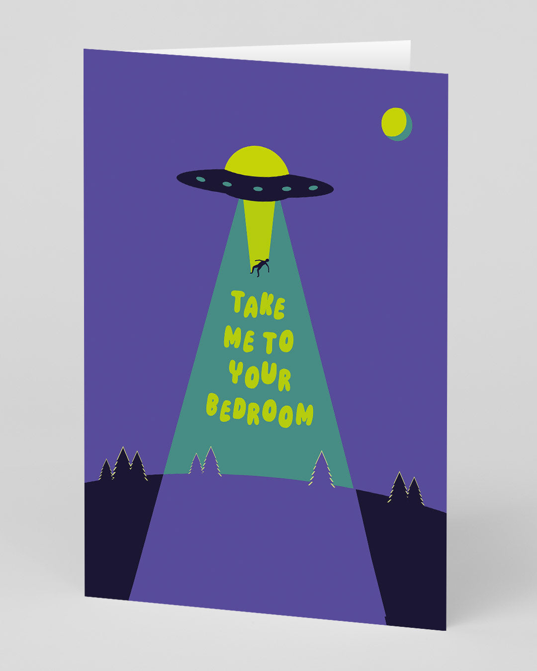 Valentine’s Day | Funny Valentines Card For Him or Her | Personalised UFO Take Me To Your Bedroom Greeting Card | Ohh Deer Unique Valentine’s Card | Made In The UK, Eco-Friendly Materials, Plastic Free Packaging
