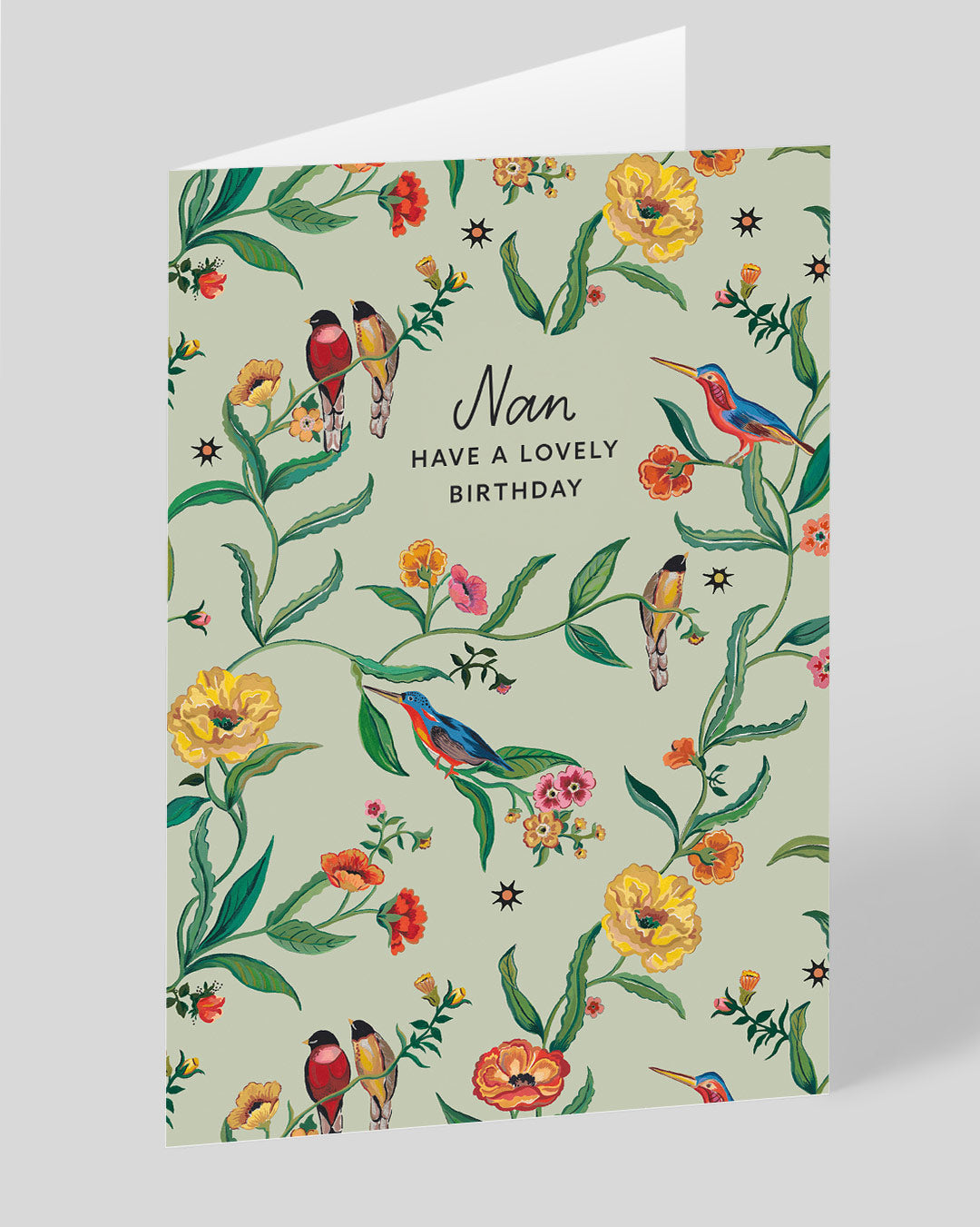 Birthday Card for Nan Summer Birds Nan Lovely Birthday Card