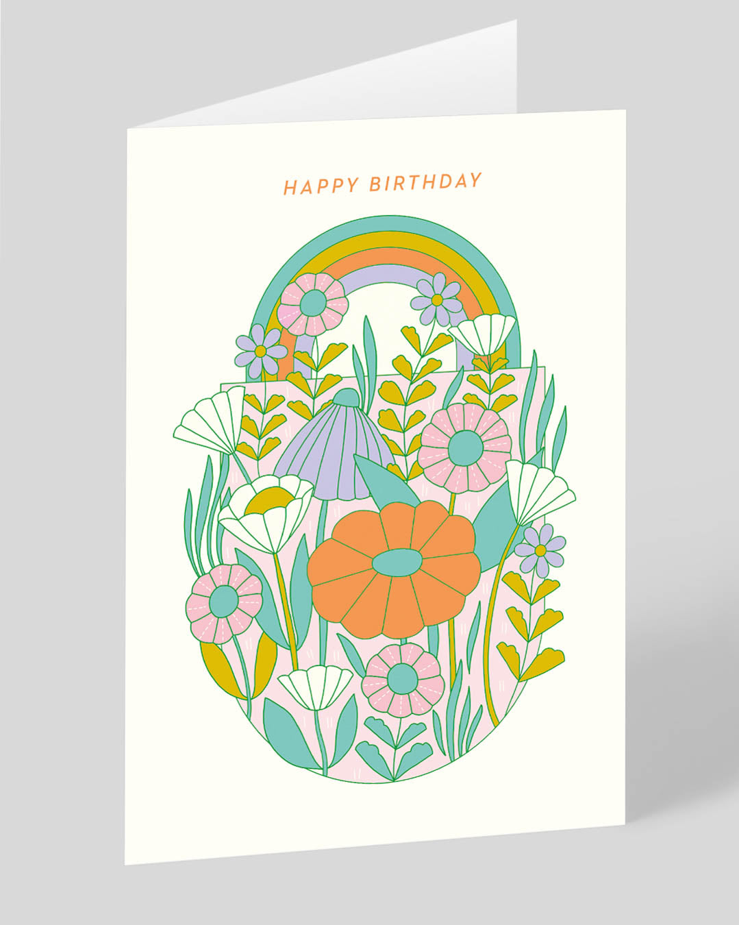Birthday Card Rainbows and Flowers Birthday Card