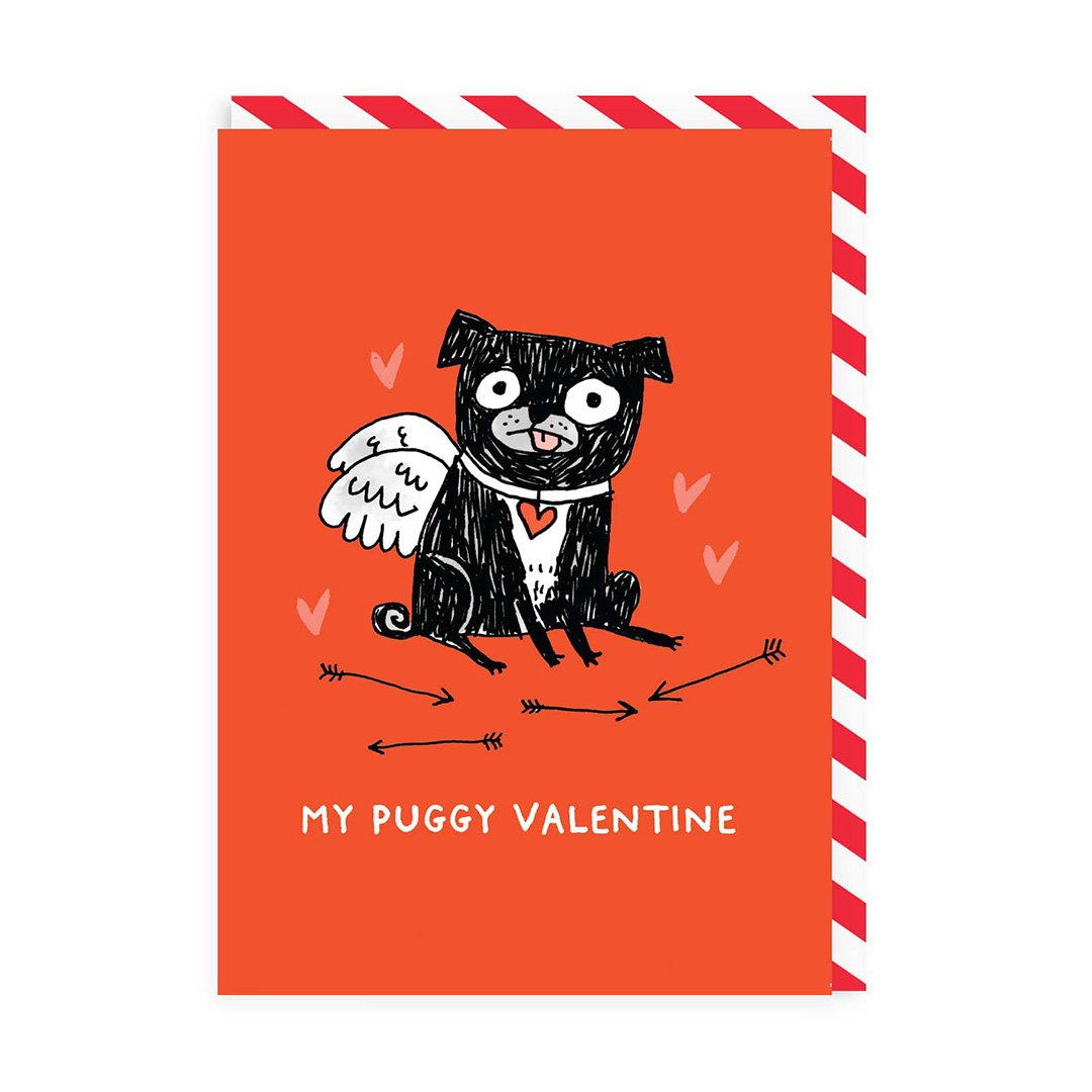 Valentine’s Day | Valentines Card For Dog Lovers | My Puggy Valentine Red Greeting Card | Ohh Deer Unique Valentine’s Card for Him or Her | Artwork by Gemma Correll | Made In The UK, Eco-Friendly Materials, Plastic Free Packaging