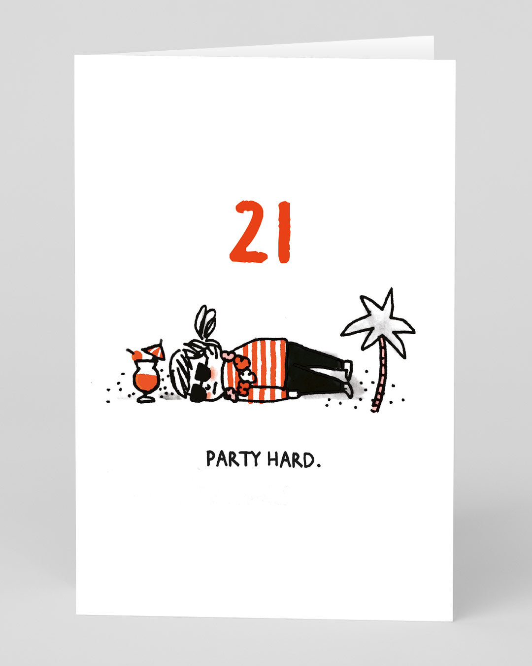Personalised Party Hard 21st Birthday Card