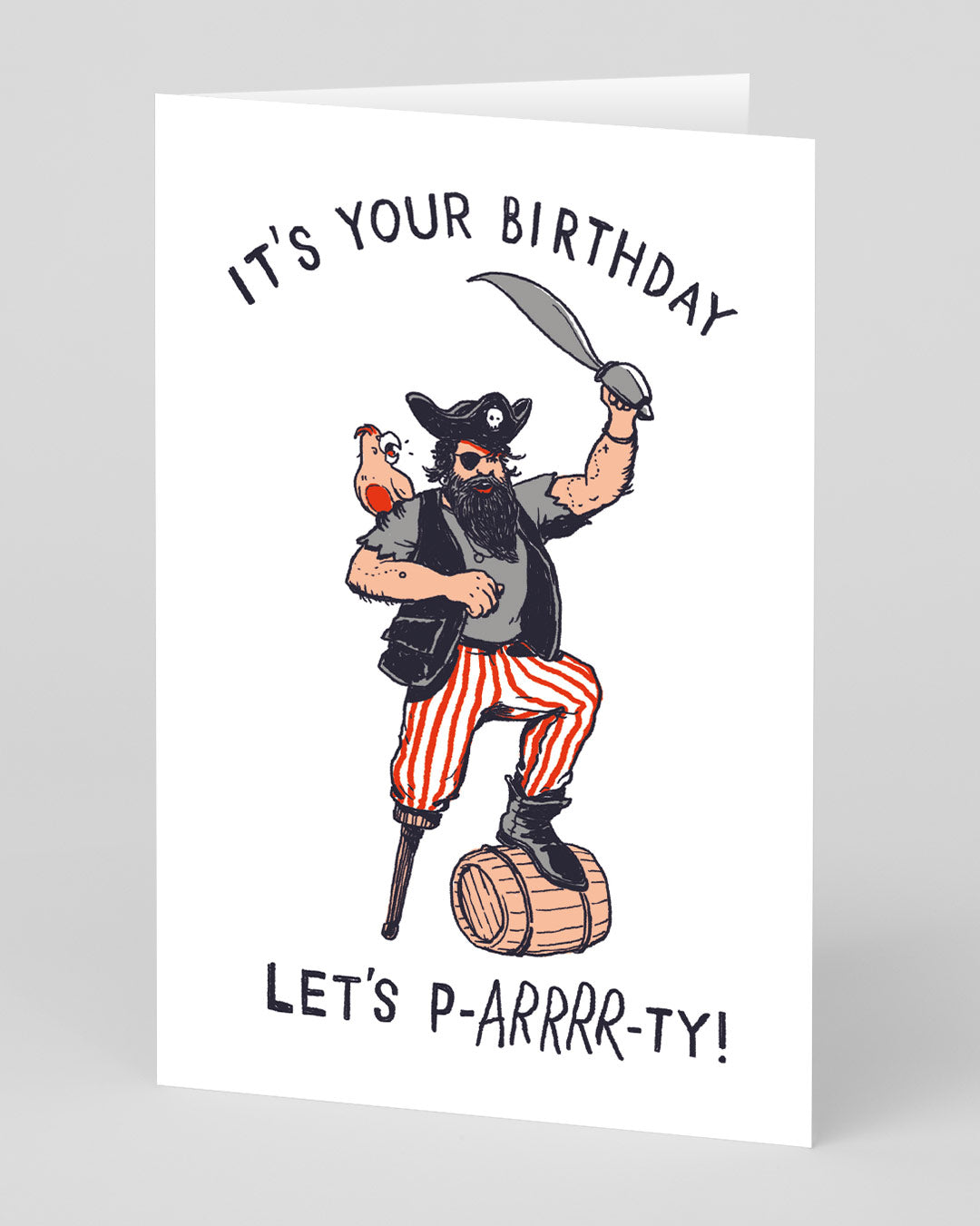 Funny Birthday Card Let’s P-arrrr-ty Pirate Birthday Card