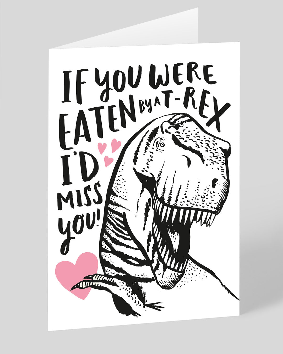 Valentine’s Day | Funny Valentines Card For Him or Her | Personalised Eaten By A T-Rex Greeting Card | Ohh Deer Unique Valentine’s Card | Made In The UK, Eco-Friendly Materials, Plastic Free Packaging