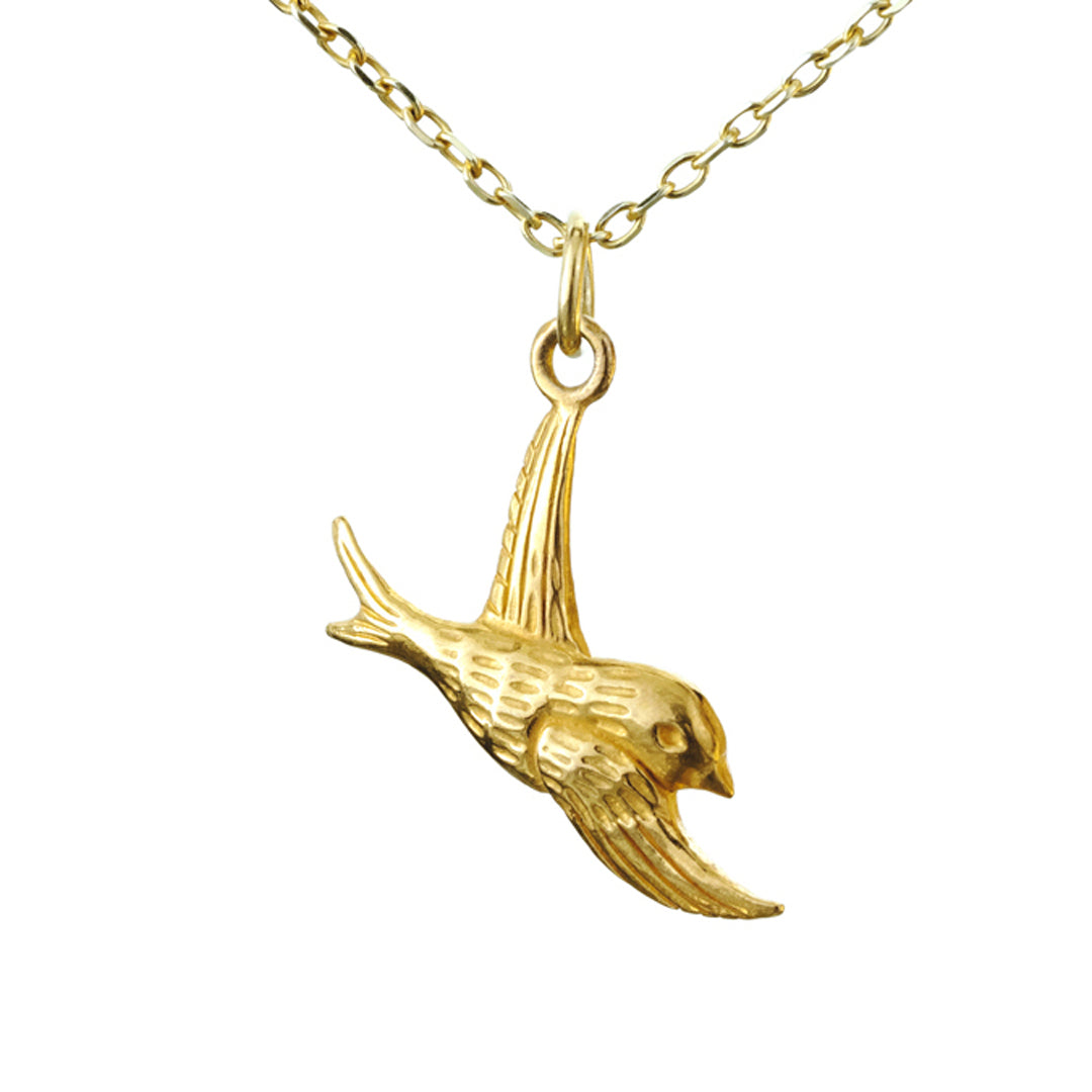 Bird Necklace, Yellow Gold
