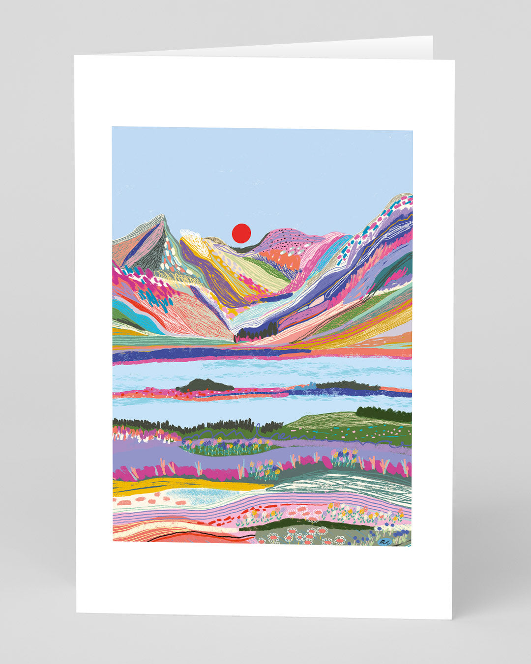 Birthday Card Mountain Sunset Greeting Card