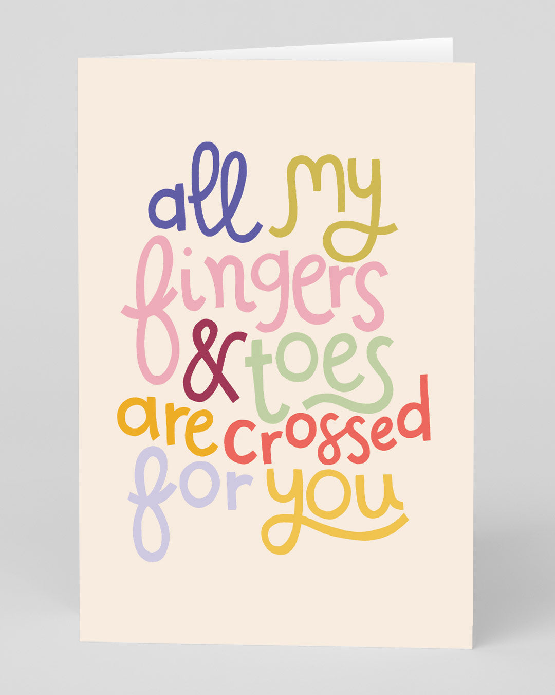 Personalised All My Fingers and Toes Crossed Good Luck Card