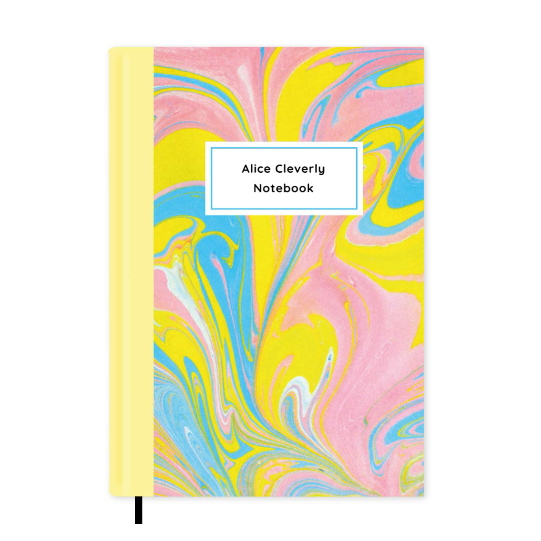 Multi Marble Personalised Notebook A5, Hard Cover / Plain