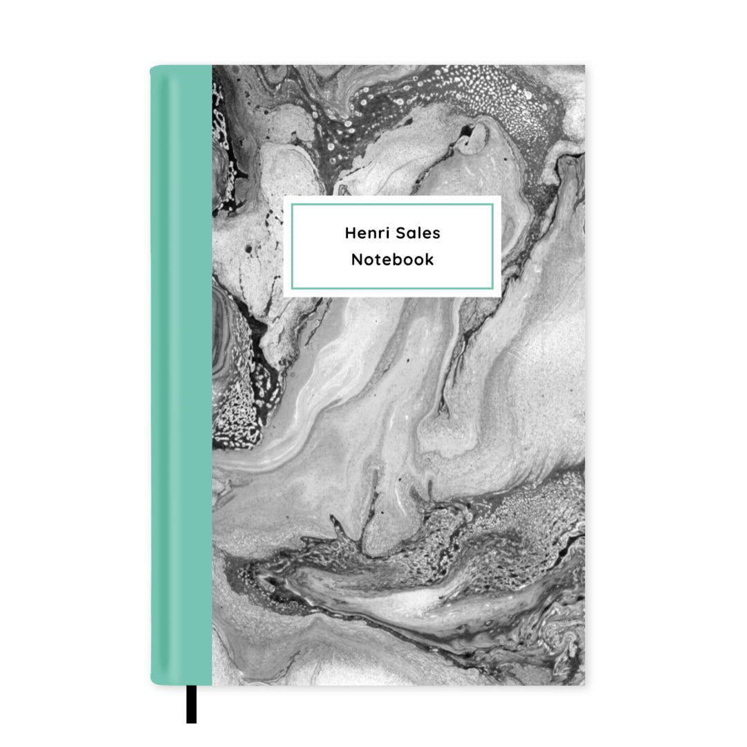 Grey Marble Personalised Notebook A5, Hard Cover / Plain