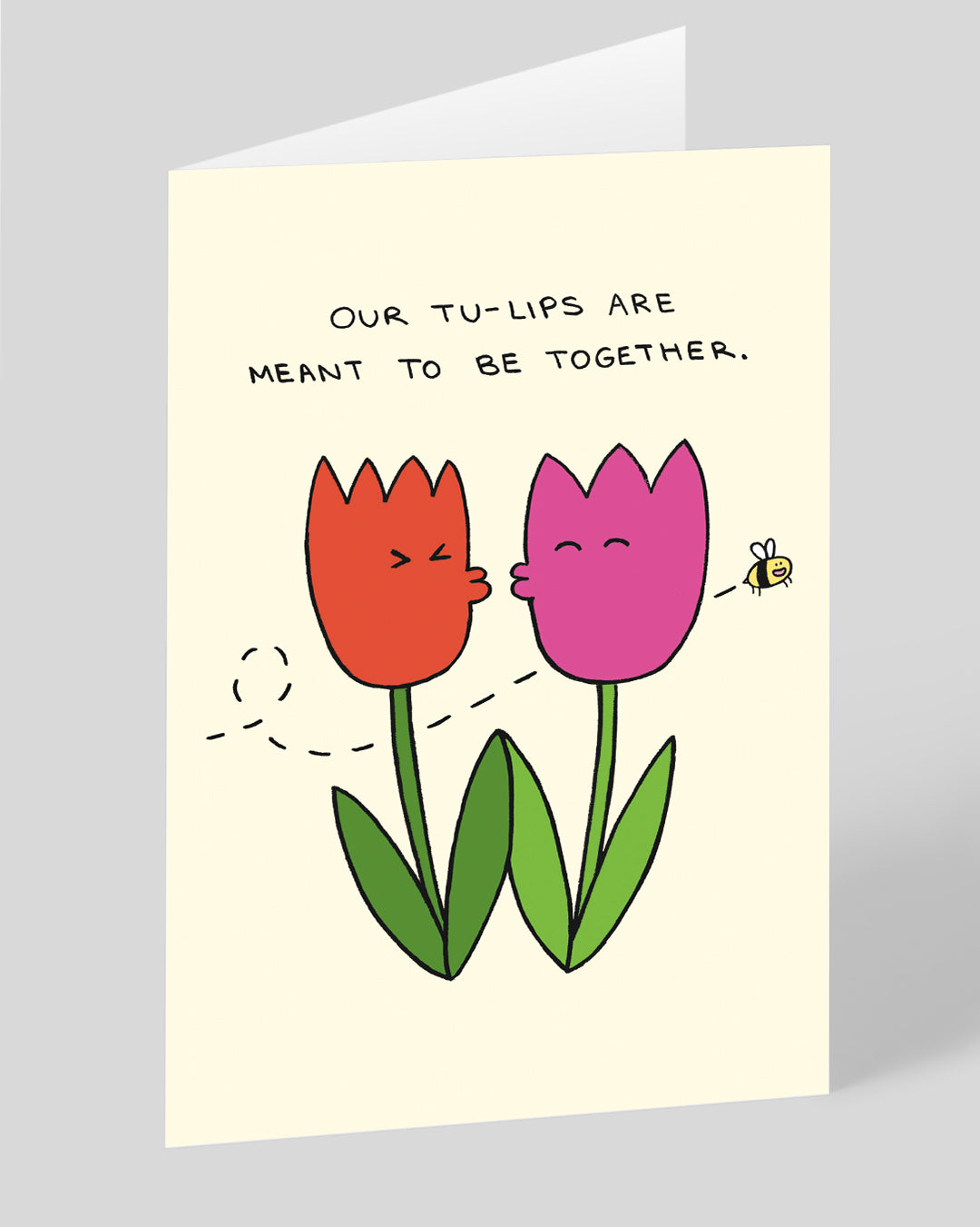 Valentine’s Day | Valentines Card For Him or Her | Personalised Our Tu-lips Meant To Be Together Card | Ohh Deer Unique Valentine’s Card | Made In The UK, Eco-Friendly Materials, Plastic Free Packaging