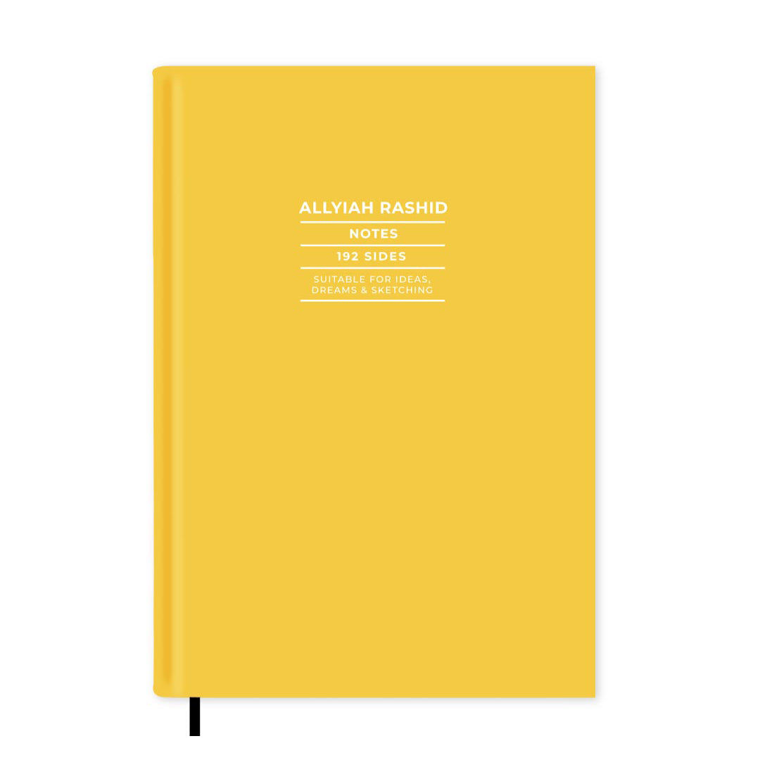 Dusty Yellow Personalised Notebook A5, Hard Cover / Dotted