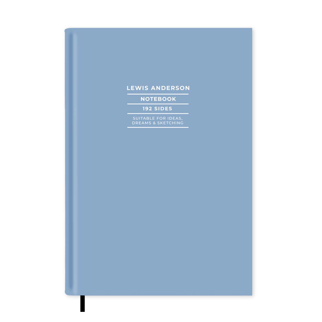 Dusty Blue Personalised Notebook A5, Hard Cover / Lined