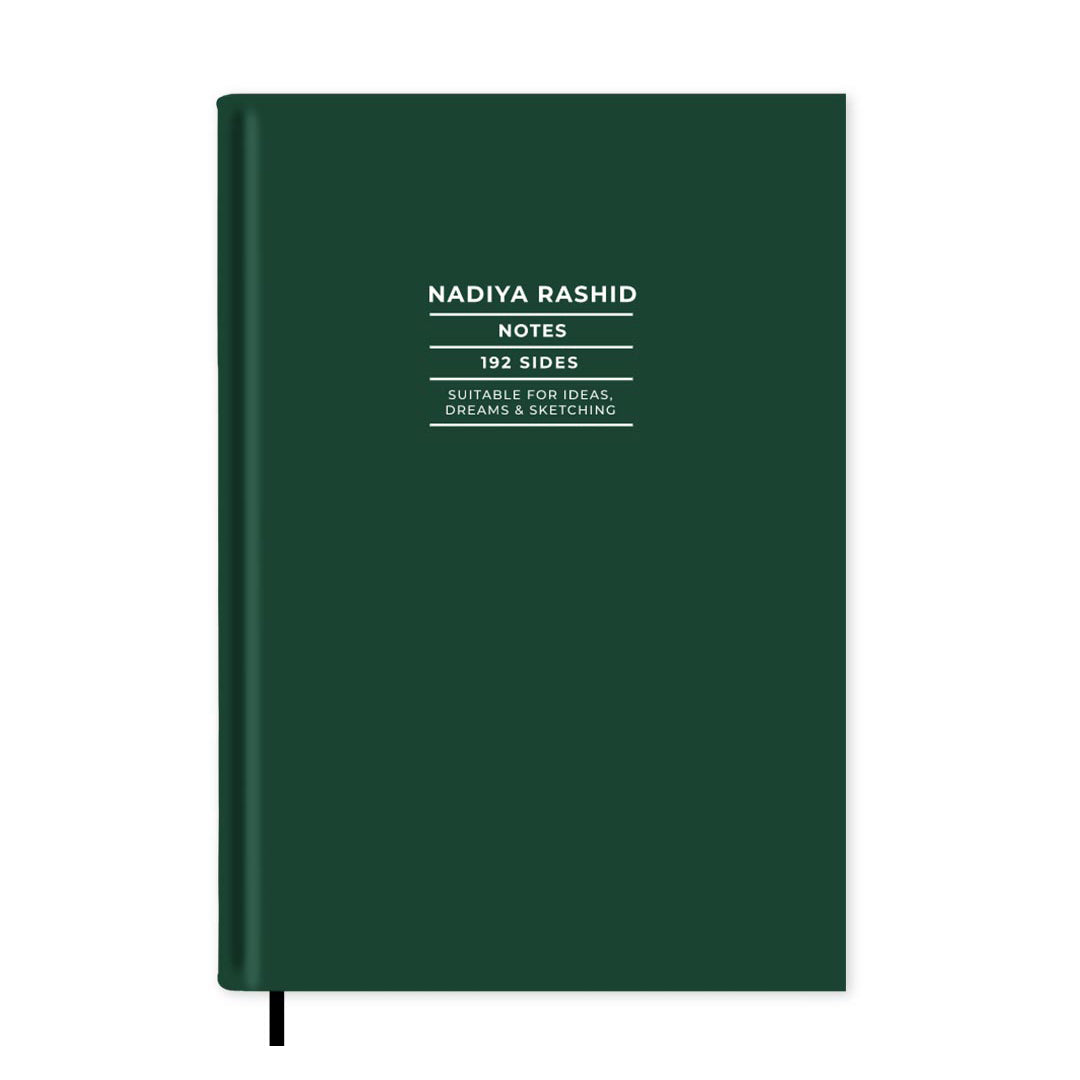 Forest Green Personalised Notebook A5, Hard Cover / Dotted