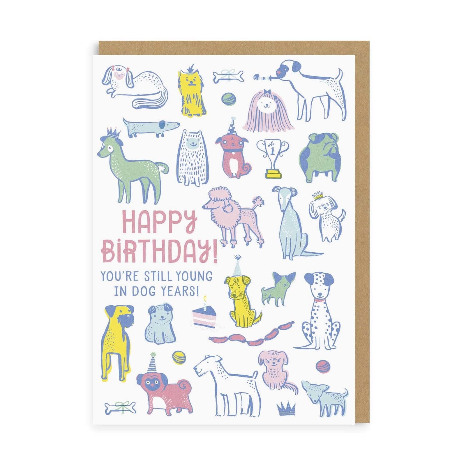Funny Birthday Card Young In Dog Years Birthday Greeting Card
