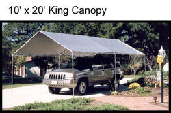 King Canopy A-Frame Shade King Canopy - 10' x 20' x 8'11" - 6 Legs - 180 g/m2 Bungee-fit Cover - Silver