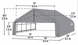 Shelterlogic 18x20x9 Peak Style Shelter