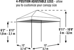 ShelterLogic Pop-Up Canopy HD - Straight Leg 12 x 12 ft. (8 Color Options)