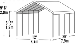 Shelterlogic SuperMax Canopy 12 x 26 ft.