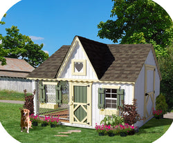 Little Cottage Victorian Cozy Dog Kennel Panelized Kit w/ floor