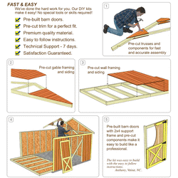 Best Barns Brookfield 12' x 16' Wood Storage Shed Kit