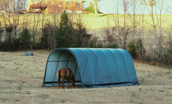 Shelterlogic 12' x 24' Round Style Run-In Shelter, Green Cover