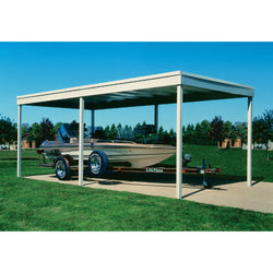 Arrow Freestanding Carport/Patio Cover, 10x20, Hot Dipped Galvanized Steel with Vinyl Coating, Eggshell Finish, Flat Roof