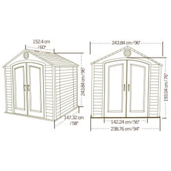 Lifetime 8 x 5 Premium Plastic Utility and Garden Shed with 1 window