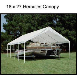 King Canopy A-Frame Hercules Canopy - 18' x 27' x 11'6" - 10 Legs - 180g/m2 Fitted Cover w/ Drawstring - White