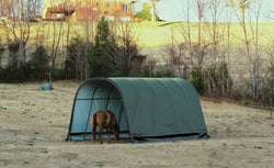 ShelterLogic 13 x 20 ft. Round Style Run-In Shelter, Green Cover