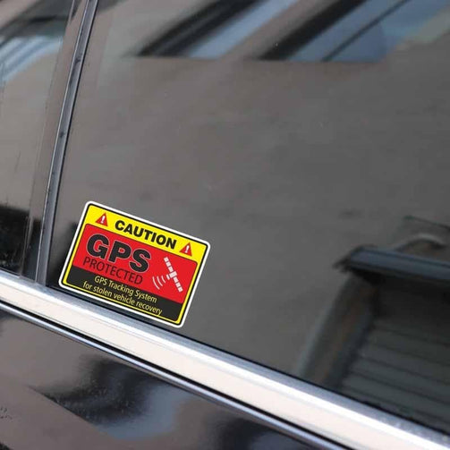 Warning Car Sticker Caution GPS Tracking System Protected Decal - Car Stickers
