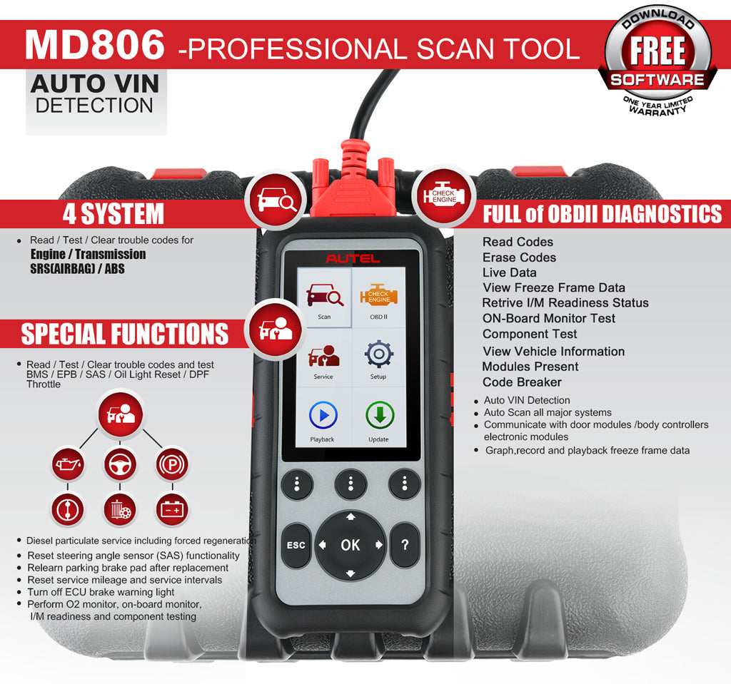 Autel md806 Auto Diagnostic Tool feature