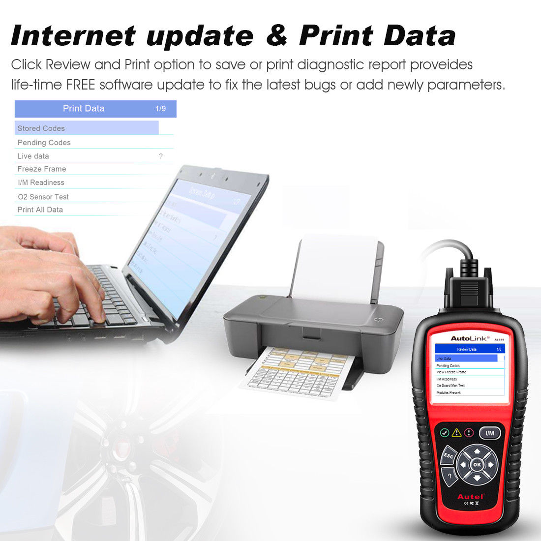 autel al519 updae and print data