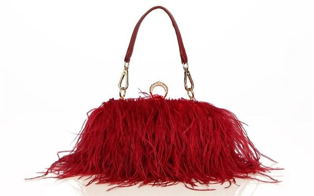 red fur bag