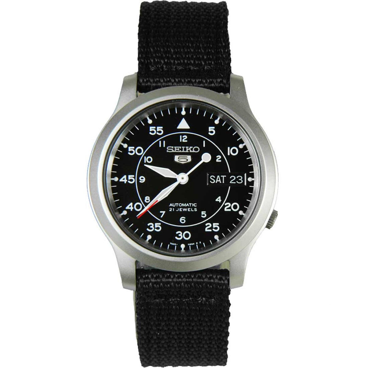tegnebog værst slim Seiko 5 Automatic Military Watch - Black Dial Canvas - SNK809K2 – REL  Watches