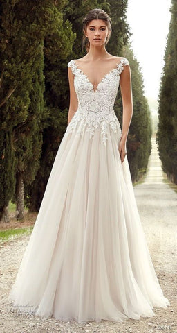 v-necklines wedding dress