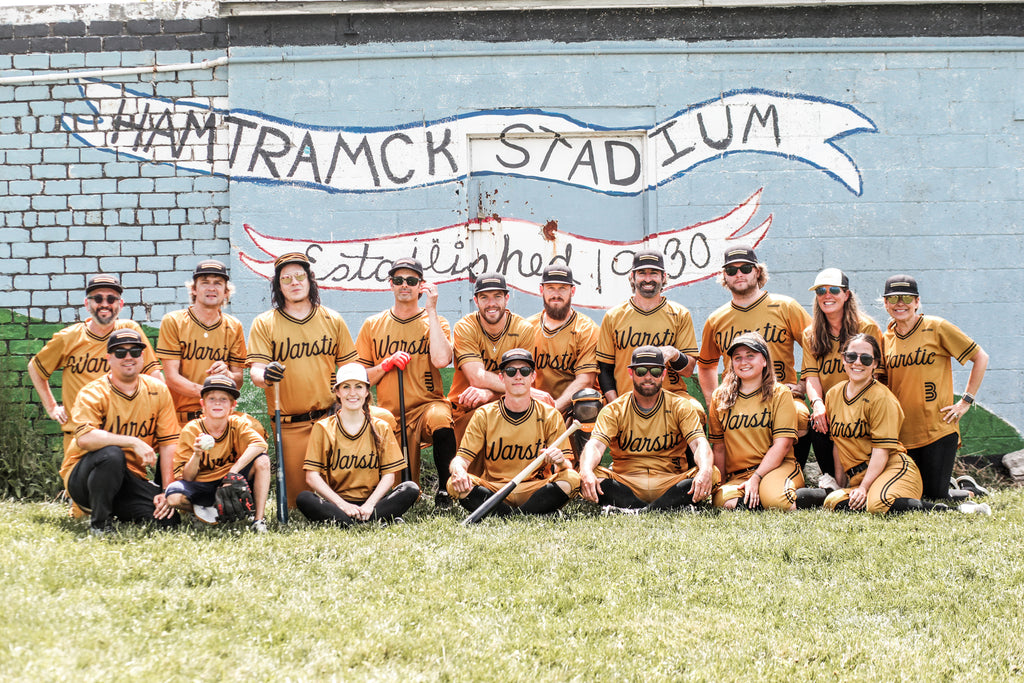 The Warstic Woodmen at Hamtramck Stadium after their win