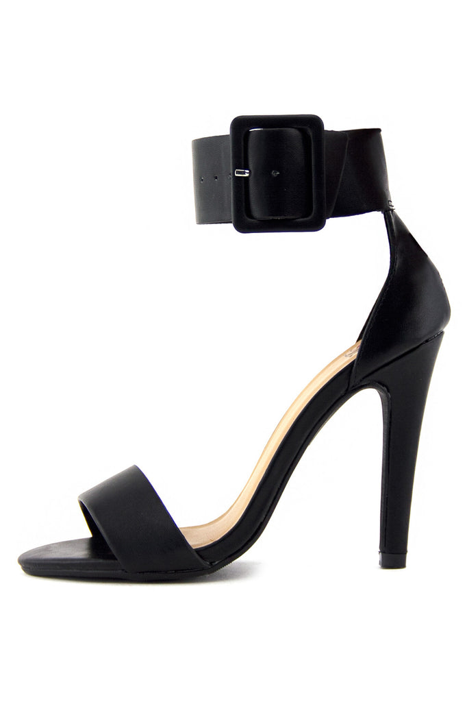 Home Â» SHOES Â» YULIA ANKLE STRAP HIGH HEEL SANDAL - Black