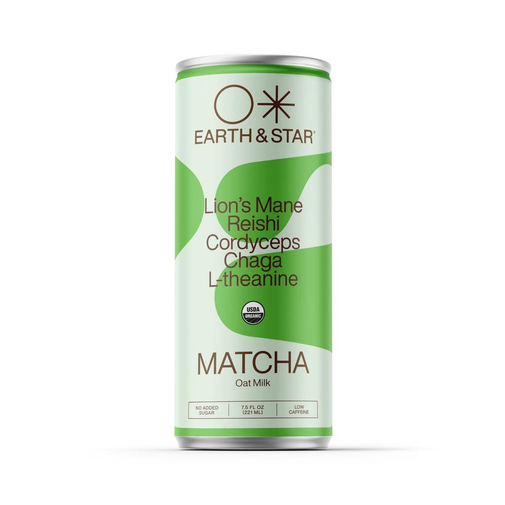 Earth & Star-Matcha Ceremonial Green Tea & Oat Milk With Adaptogens-12pk-