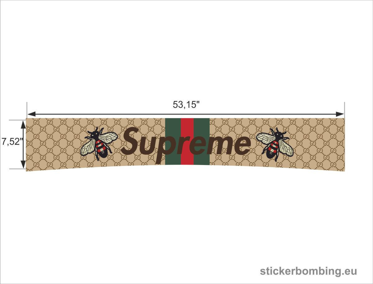 undulate Victor Forbandet Universal Windshield Banner Decal Gucci X Supreme – StickerBombing.eu