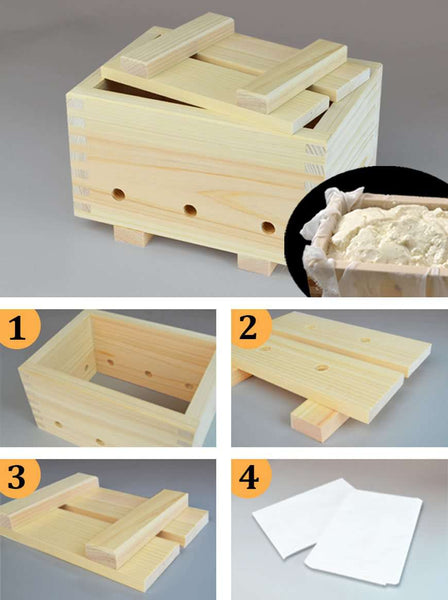 Japanese Tofu maker set  Cypress box Yamako Tofu Maker Kit