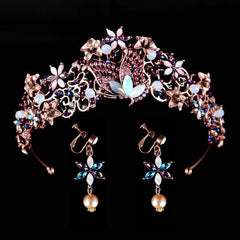 Opals_and-Floral_Tiara_and_Drop Earrings-Set 3dvanity.com