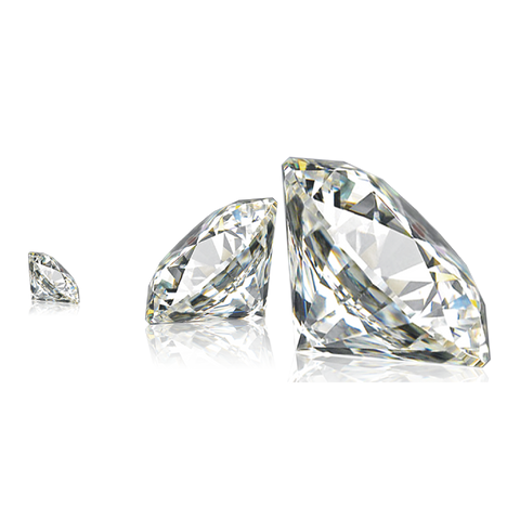 Three large very good quality diamonds